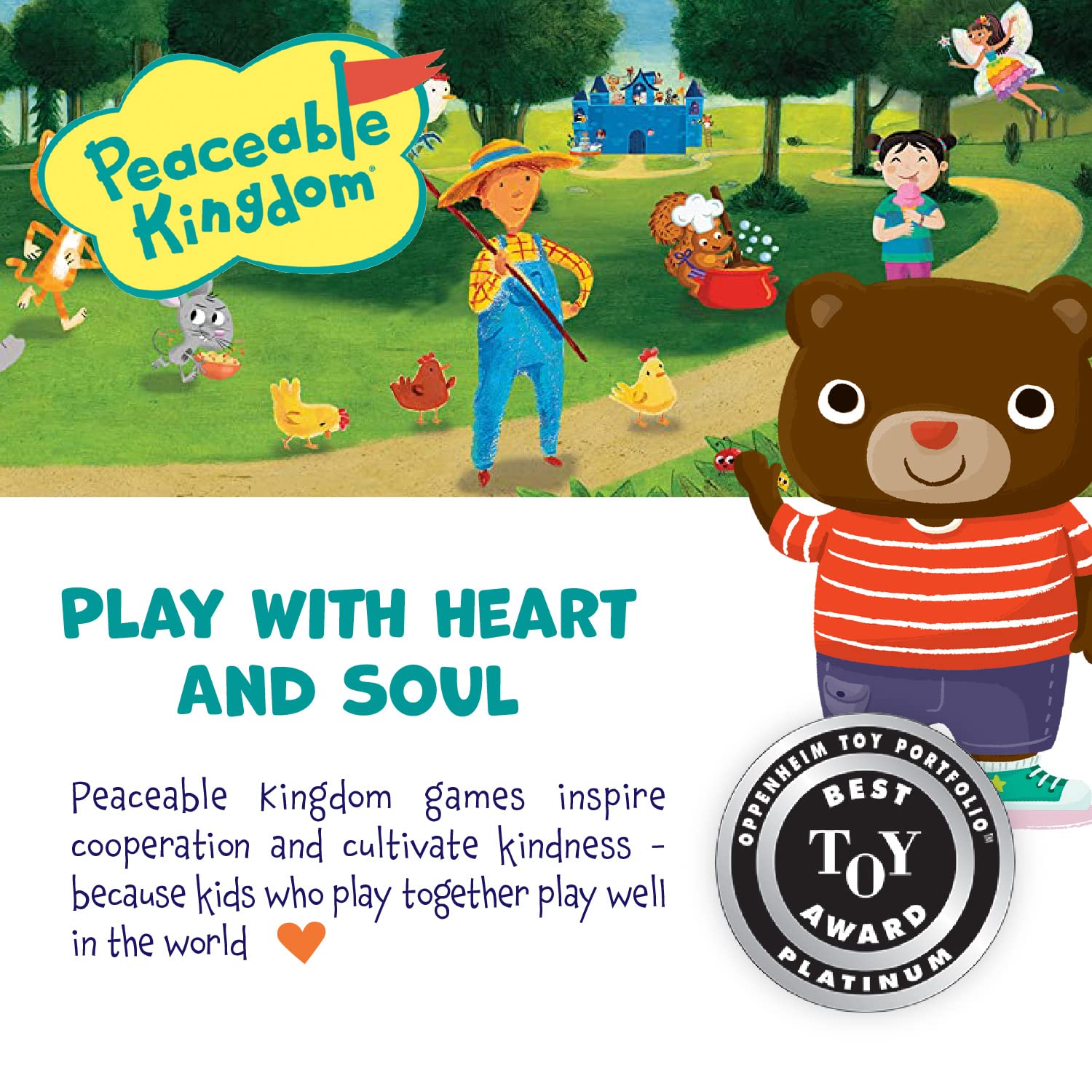 Peaceable Kingdom toddler learning-through-play scene captures interactive, social exploration.