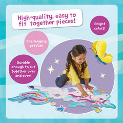 Peaceable Kingdom unicorn puzzle’s large pieces designed for little hands.