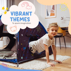 Peaceful Playtime blackout tent escape holes reduce confinement feelings.