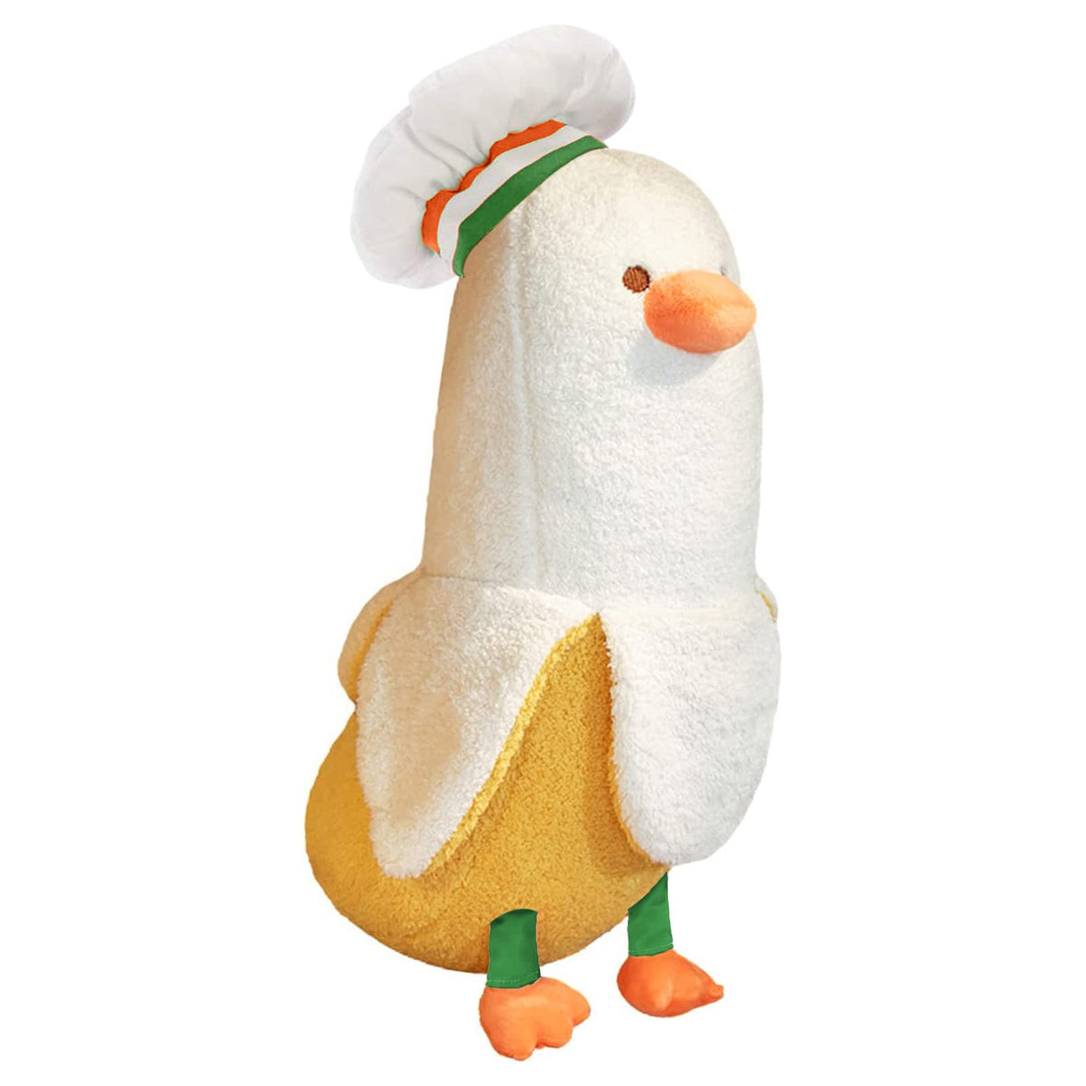 PEACH CAT banana duck plush 12-inch, soft and cuddly for hugs.