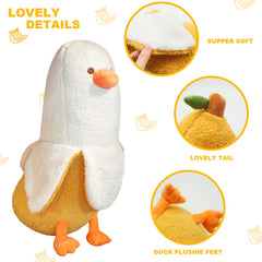 PEACH CAT banana duck plush close-up fabric showcasing premium softness.