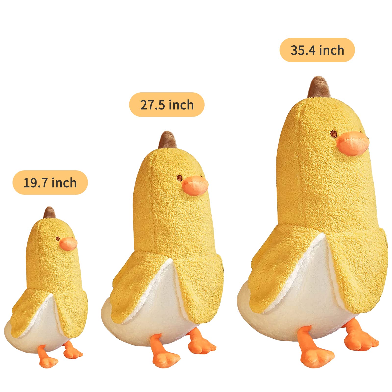 PEACH CAT Banana Duck plush toy ready for a warm hug.