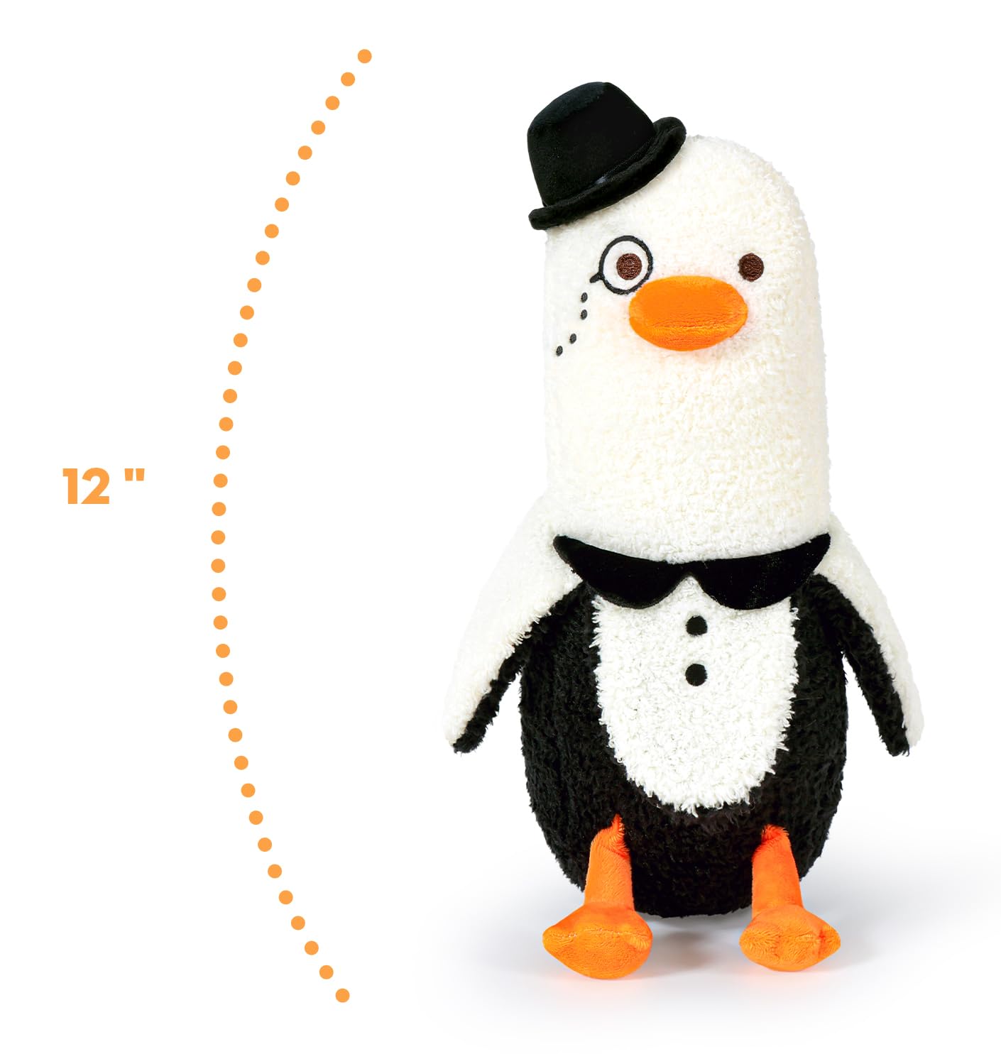 PEACH CAT banana duck plush with monocle, a whimsical cuddle buddy