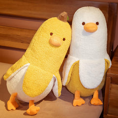 PEACH CAT banana duck plush size 35.4 inches ideal for lounging.
