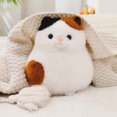 PEACH CAT Fat Calico Cat Plush gift-ready presentation, ideal gift for loved ones