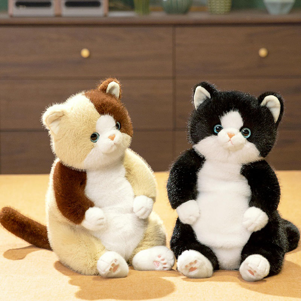 PEACH CAT ginger cat plush 14-inch, vibrant color perfect for shelves or desks