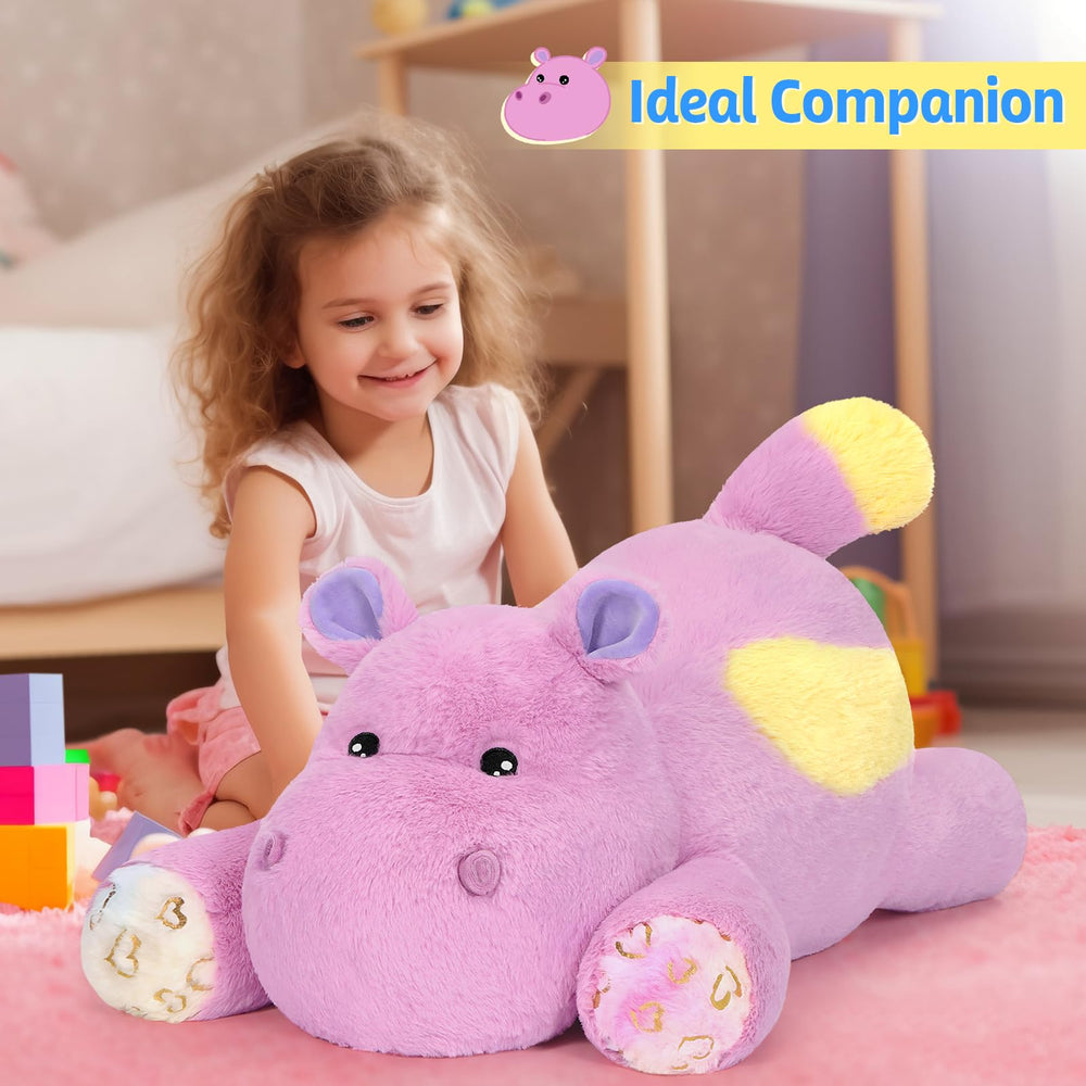 PEACH CAT hippo weighted stuffed animal 5 lbs offers grounding heft