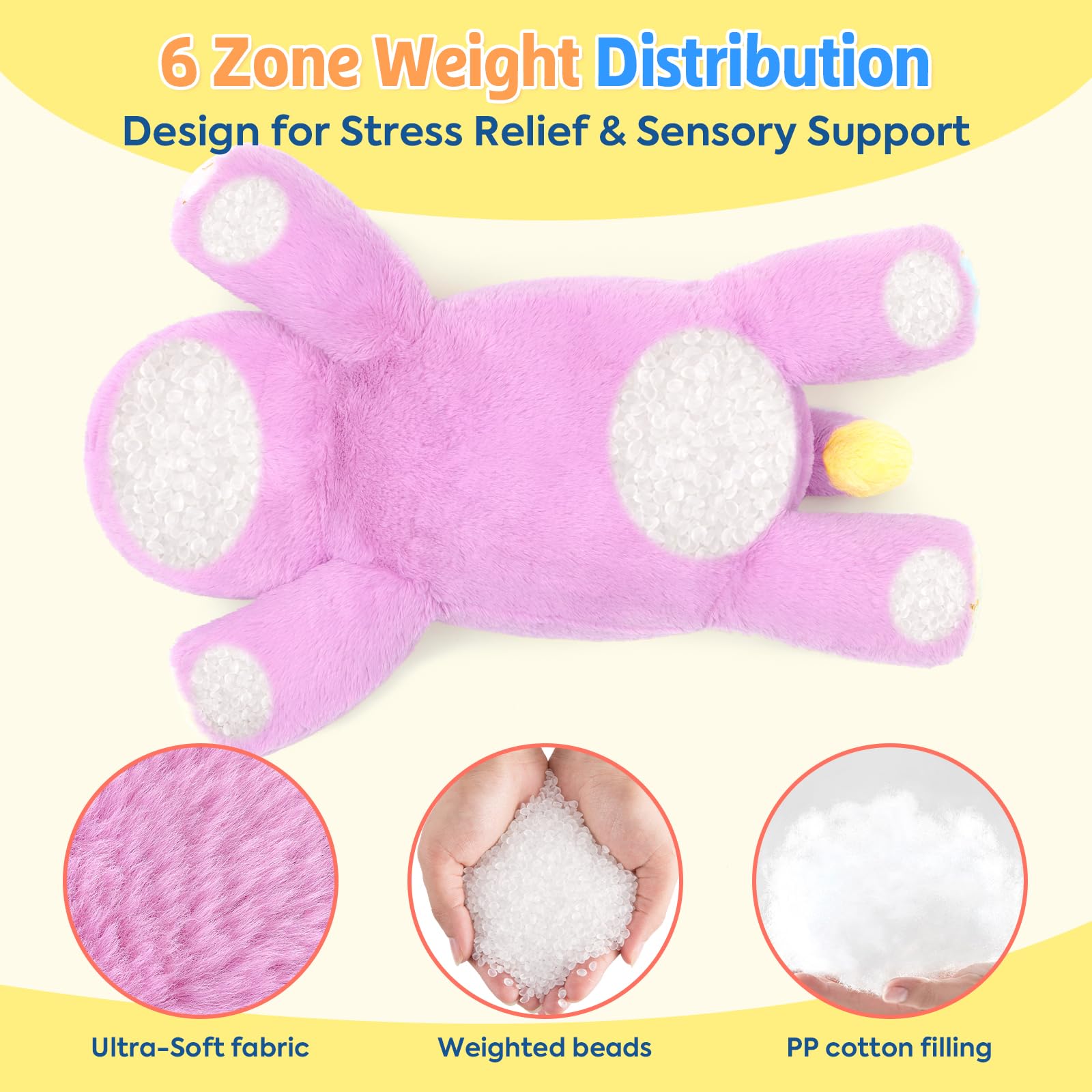 PEACH CAT hippo weighted stuffed animal vacuum packaging preserves shape