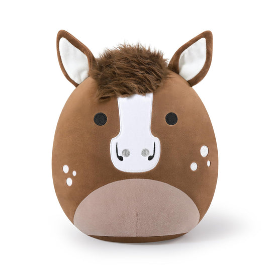PEACH CAT Quarter Horse plush with fluffy mane and tail for comforting hugs.