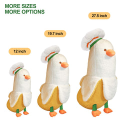 PEACH CAT white banana duck plush, versatile cuddle pillow.