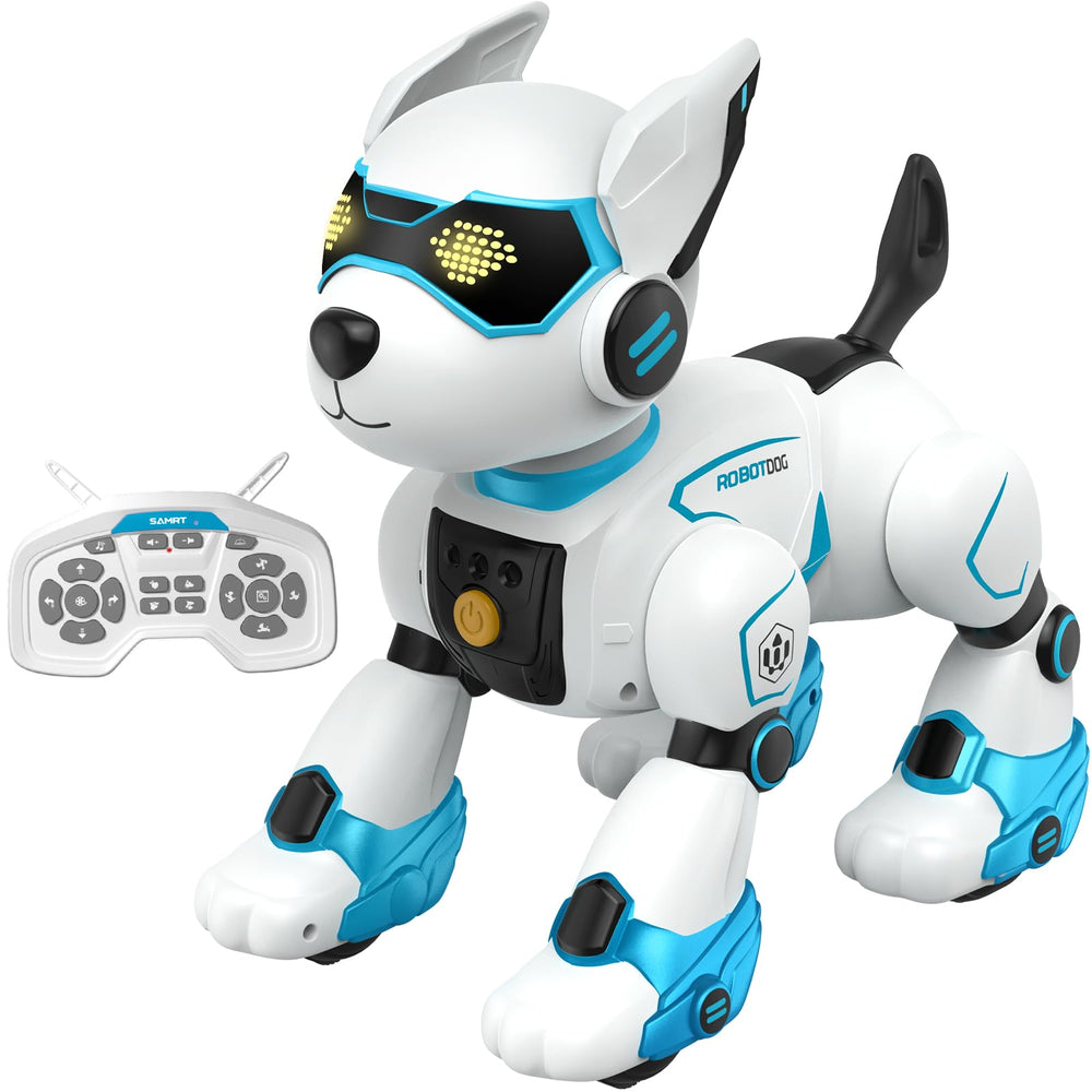 PeachLeaf dog robot moves forward for engaging play and exploration.