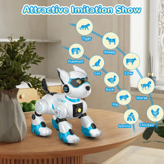 PeachLeaf dog robot remote control enables easy, programmable play.