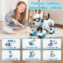 PeachLeaf dog robot performs yoga poses for gentle activity.