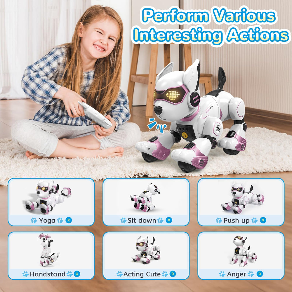 PeachLeaf robotic dog responds to voice commands for interactive play