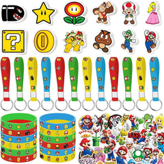 PEACHPUNK Mario birthday supplies 86pcs with vibrant party decor for a themed celebration.
