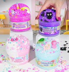 Peachybbies Add-Ins collage highlights charms and glitter for customizable textures.