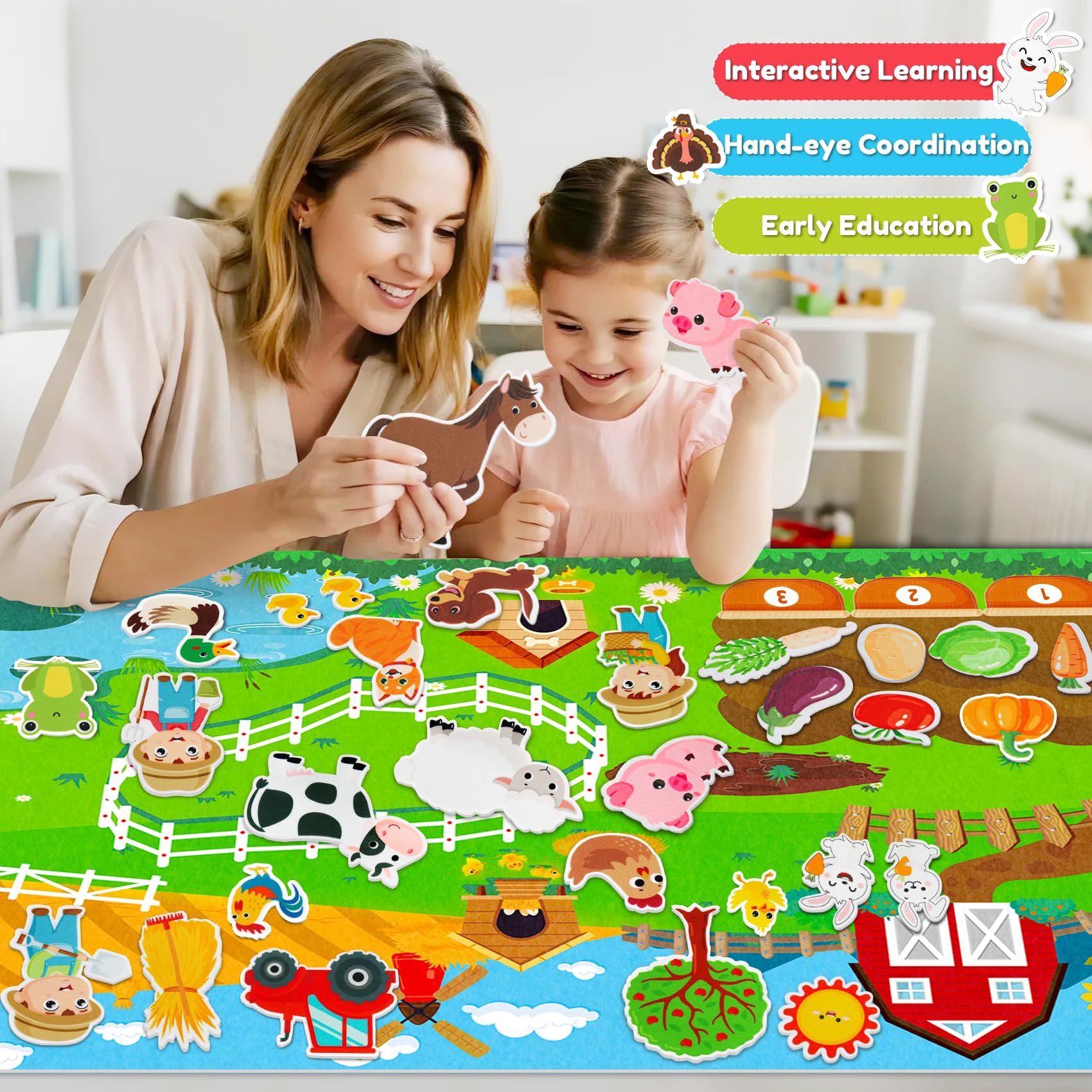 Peacurh farm animals figures encourage interactive storytelling and role play.