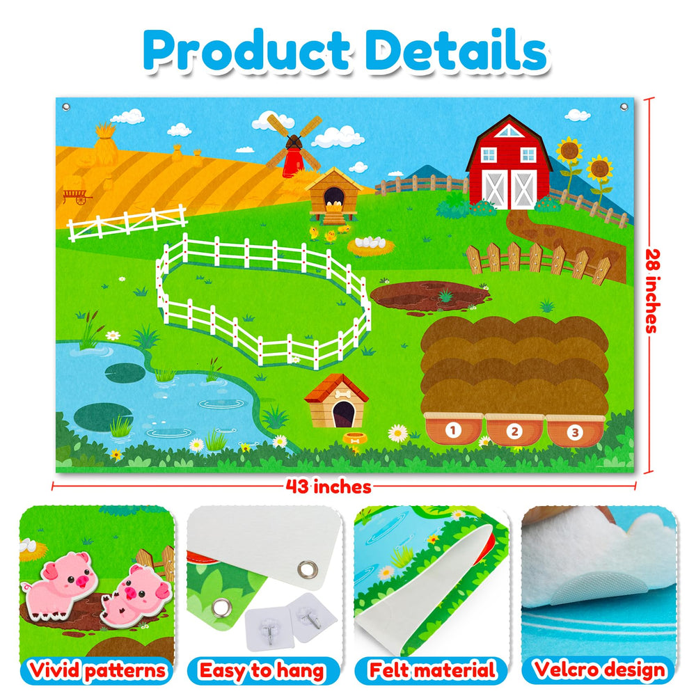 Peacurh barn and tractor figures help build farm scene narratives.