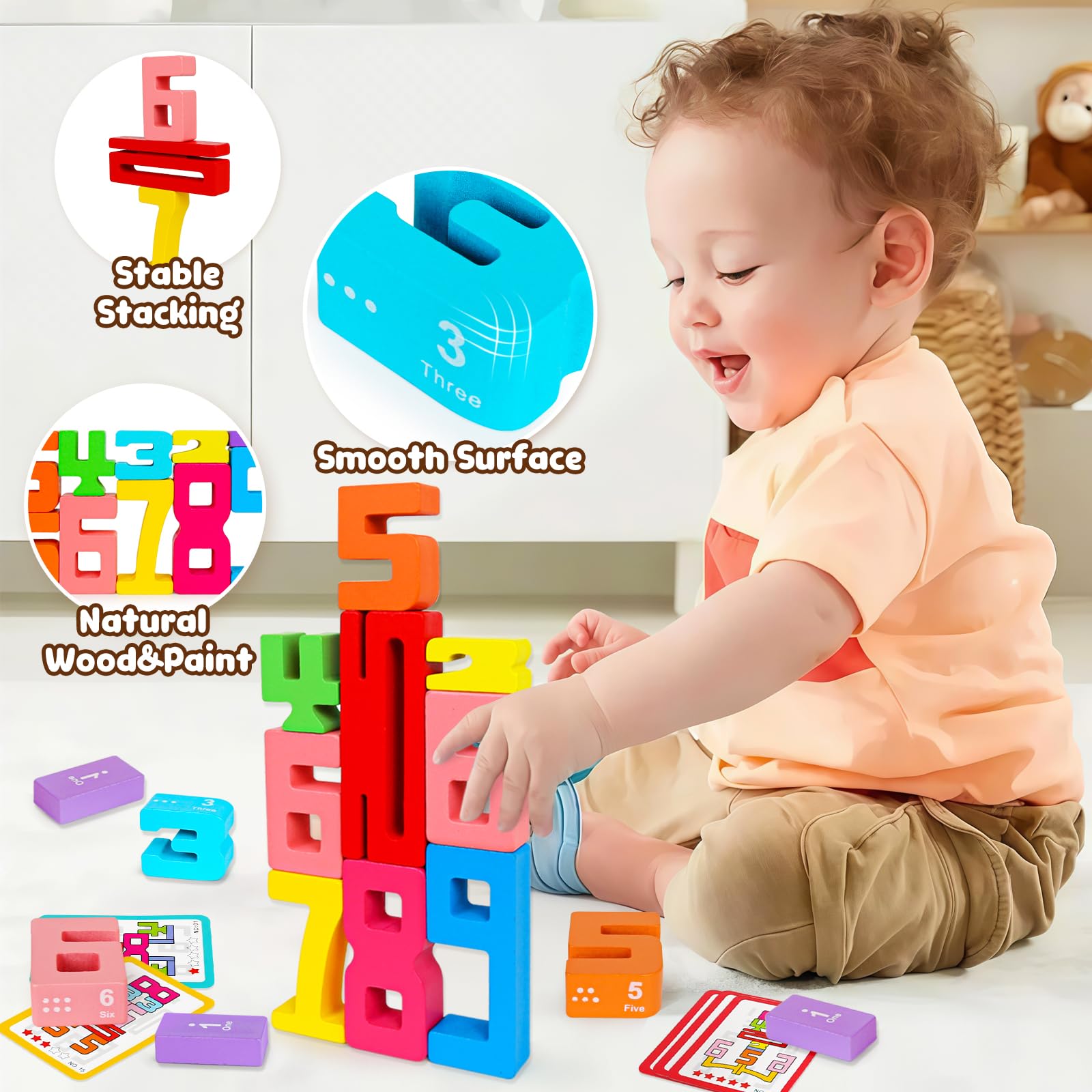 Peacurh Montessori math toys spark curiosity and logical thinking.