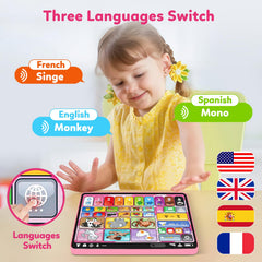 Peacurh tablet with animals and vehicles icons expands basic concepts.