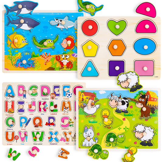 Peacurh alphabet puzzle: letters with chunky pegs support early literacy through hands-on play.