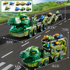PEADUCK dinosaur truck with side-opening design for quick access to mini cars