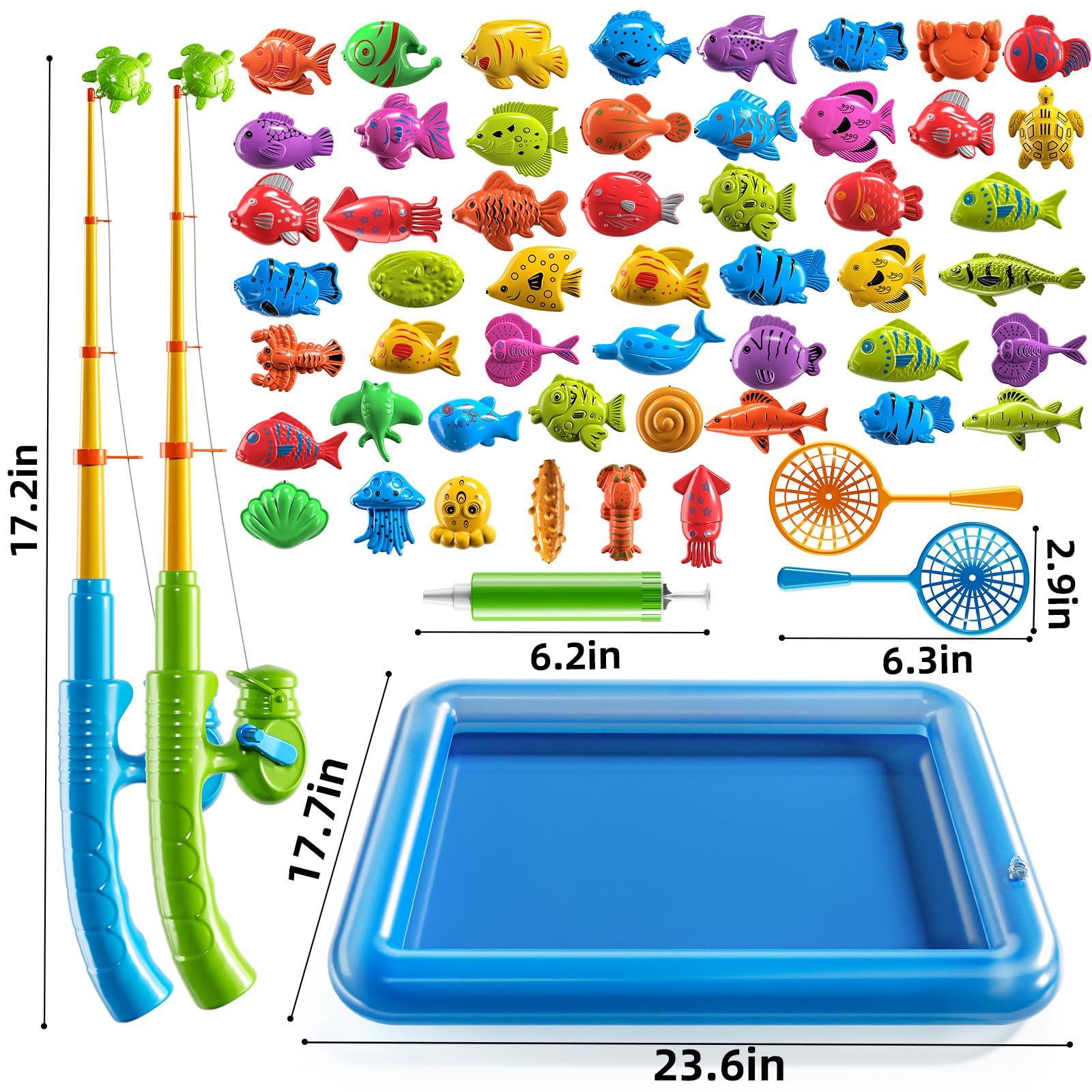 PEADUCK colorful floating fish pieces for counting and color recognition
