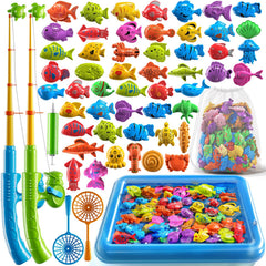 PEADUCK magnetic fishing game pool toy with two-player setup for cooperative play