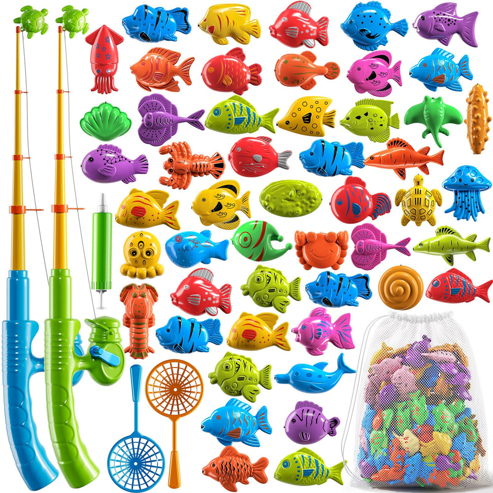 PEADUCK magnetic fishing toy with 2 rods for cooperative play