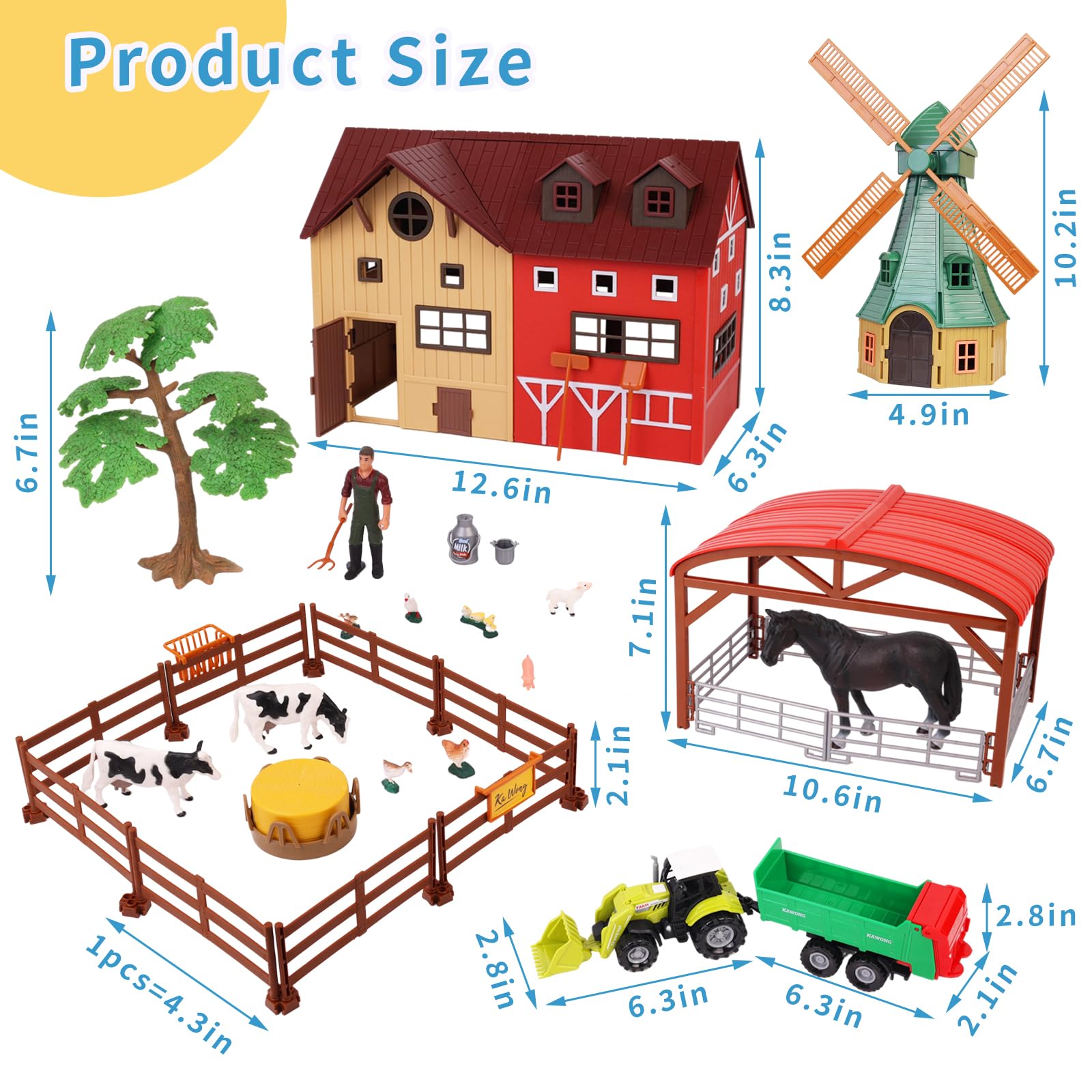 Peagprav durable ABS PVC farm playset pieces for long-lasting fun.