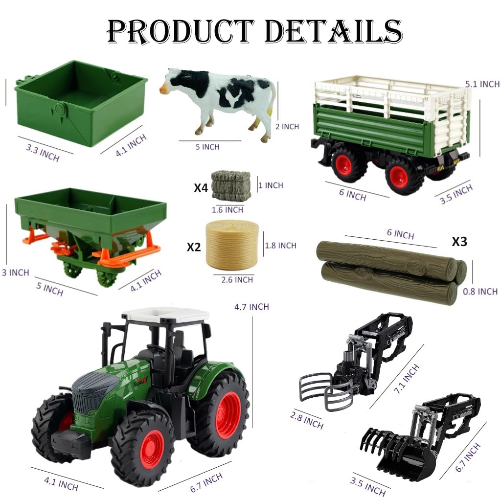 Peagprav milk cow and bale set ideal for farm scenario storytelling