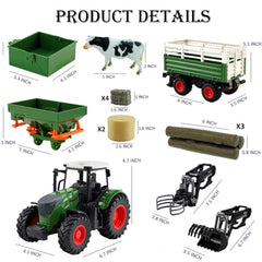 Peagprav milk cow and bale set ideal for farm scenario storytelling