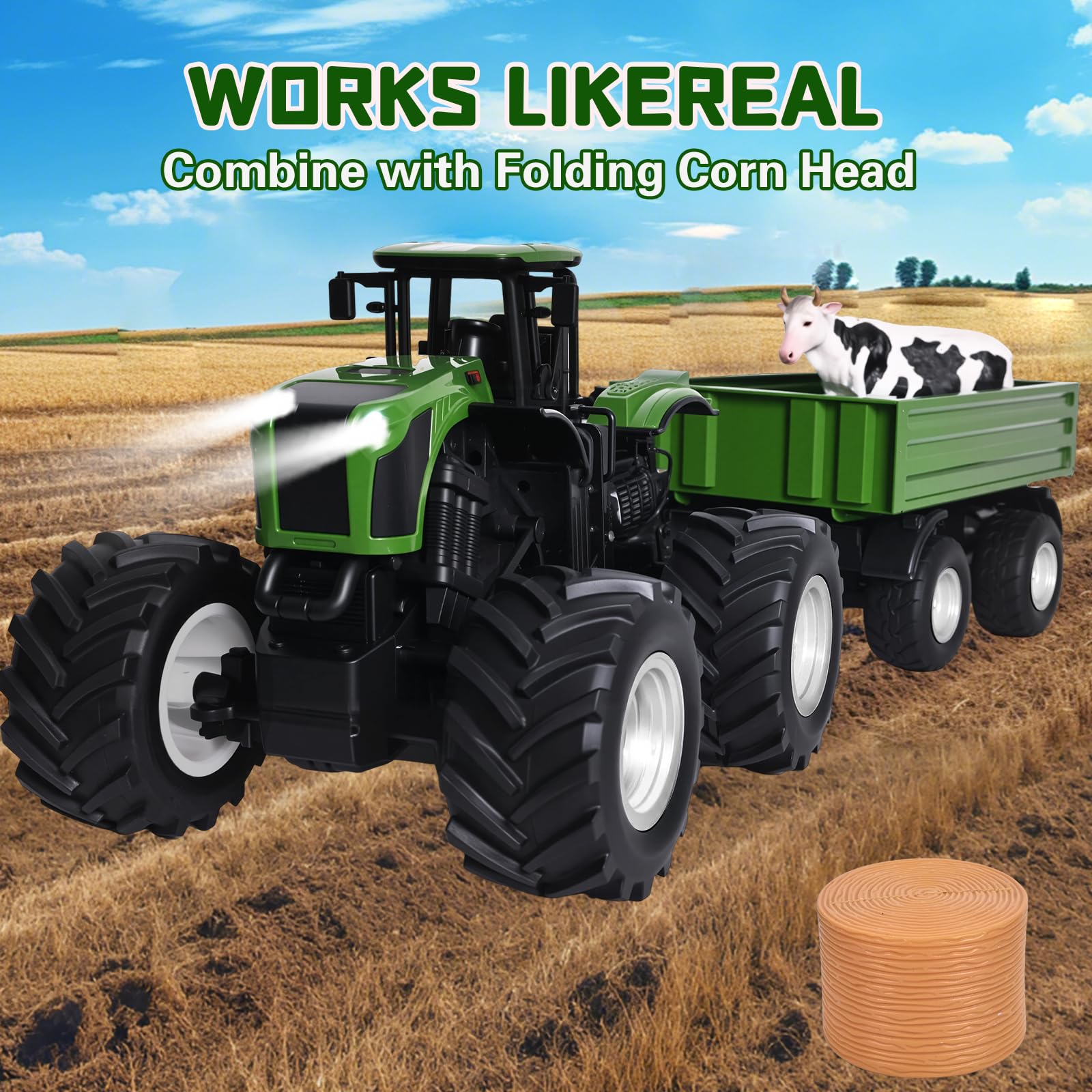 Peagprav kids farm play scene with tractor and animals