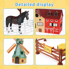 Peagprav tractor-trailer and farm tools for versatile open-ended play.