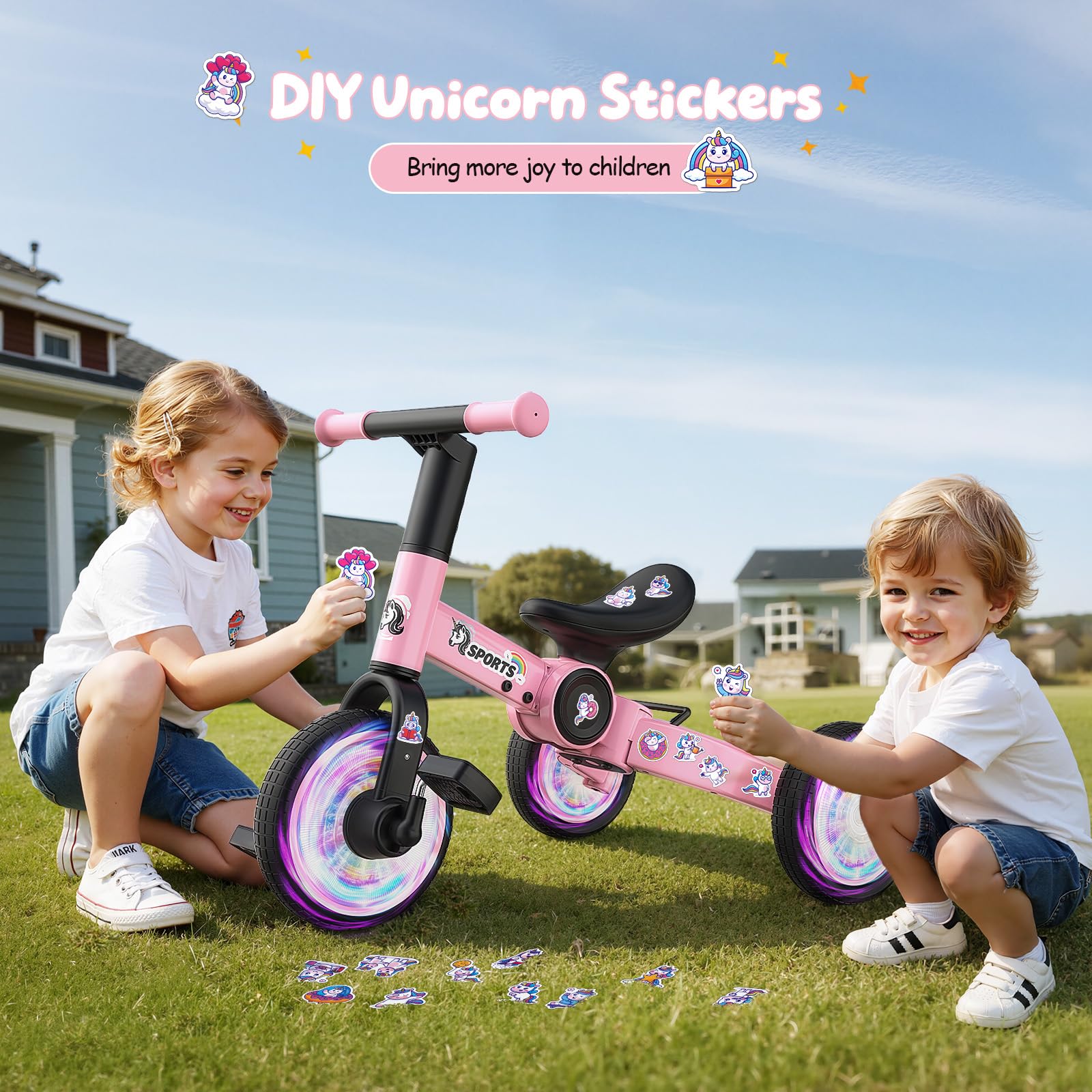 Peakalon 135-degree steering supports safe turns for toddlers.