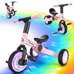 Peakalon 3-in-1 balance bike front view for beginner riders and growth.