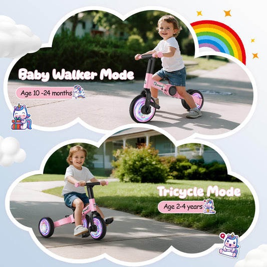 Peakalon 3-in-1 balance bike side view shows adjustable growth features in action.