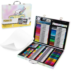 Peanuts Snoopy Inspiration Art Case open view showcasing organized tools for at-home art sessions.