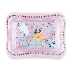 The Peanutshell Happy Garden tummy time water mat with floating animals for baby sensory play.