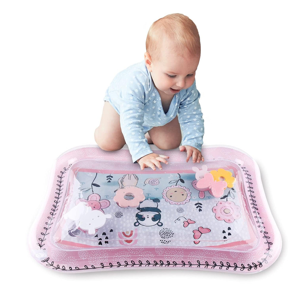 The Peanutshell portable tummy time mat folds compactly for travel.
