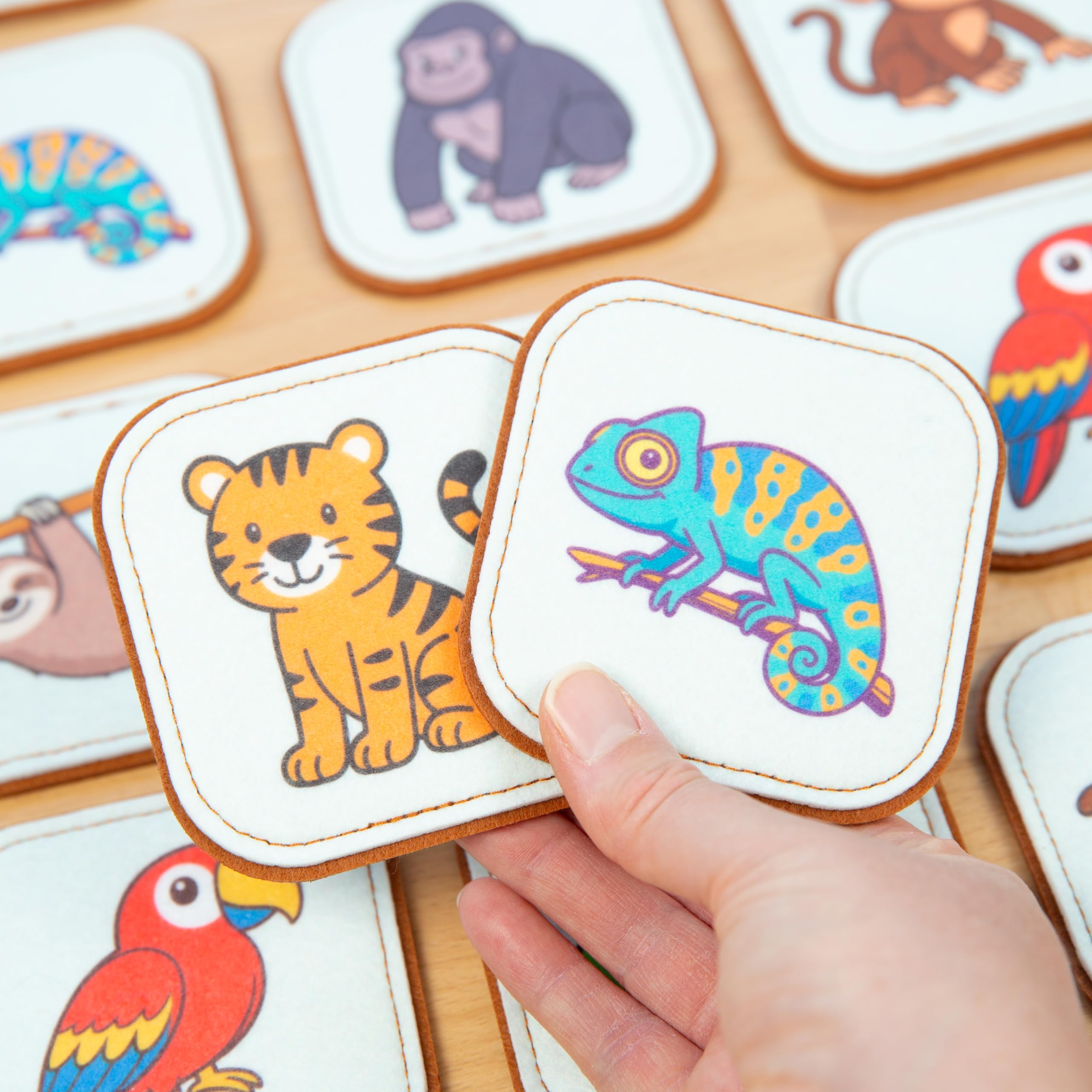 Peapod Play gorilla card supports focus and fine motor control