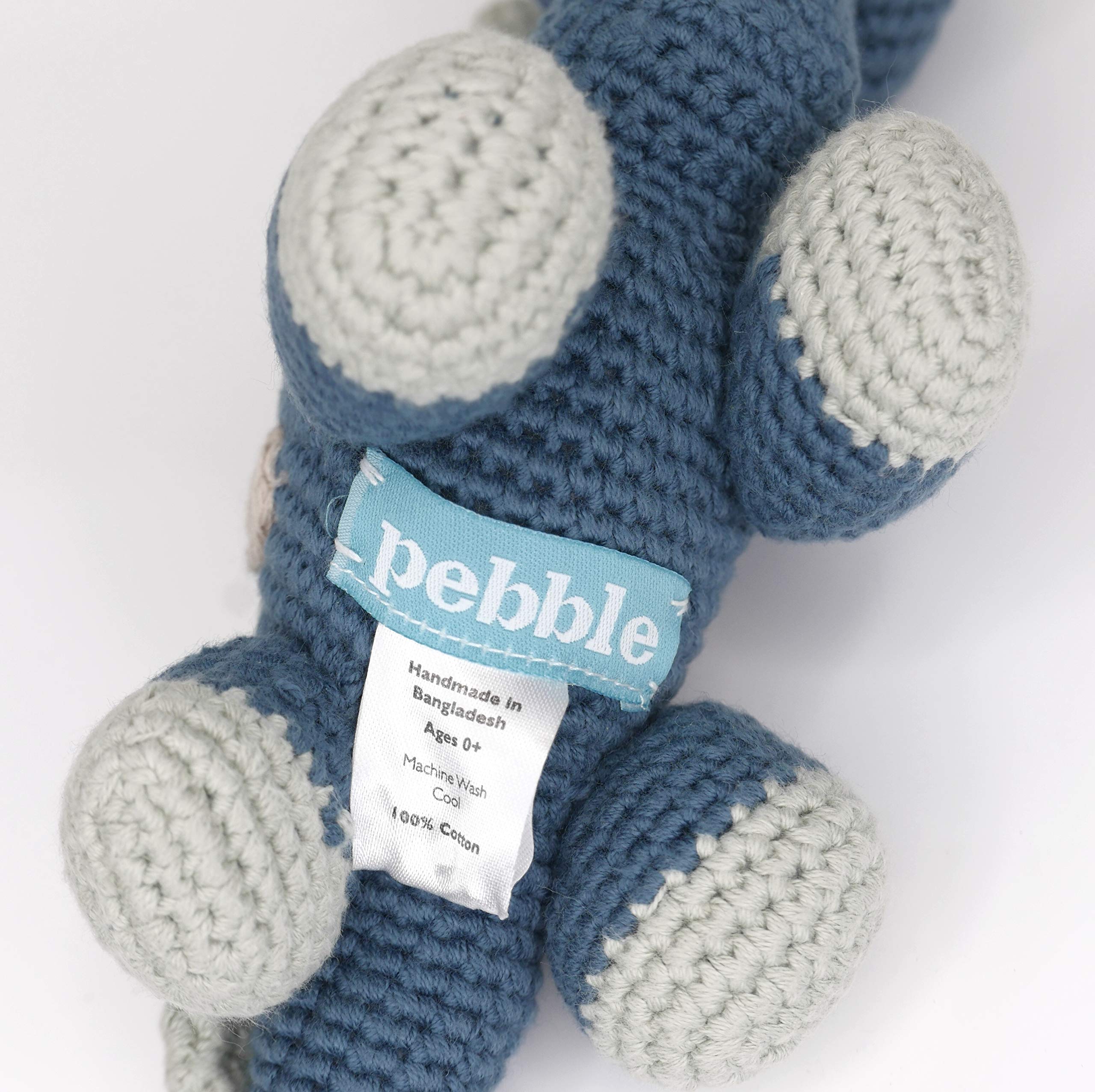 Pebble Steggi Blue textured fabric for cozy nursery decor.