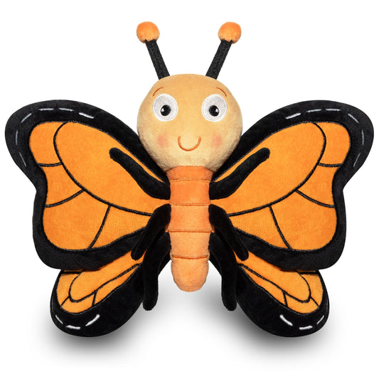 Pebbles the Butterfly plush with ultra-soft fur for comforting cuddles.