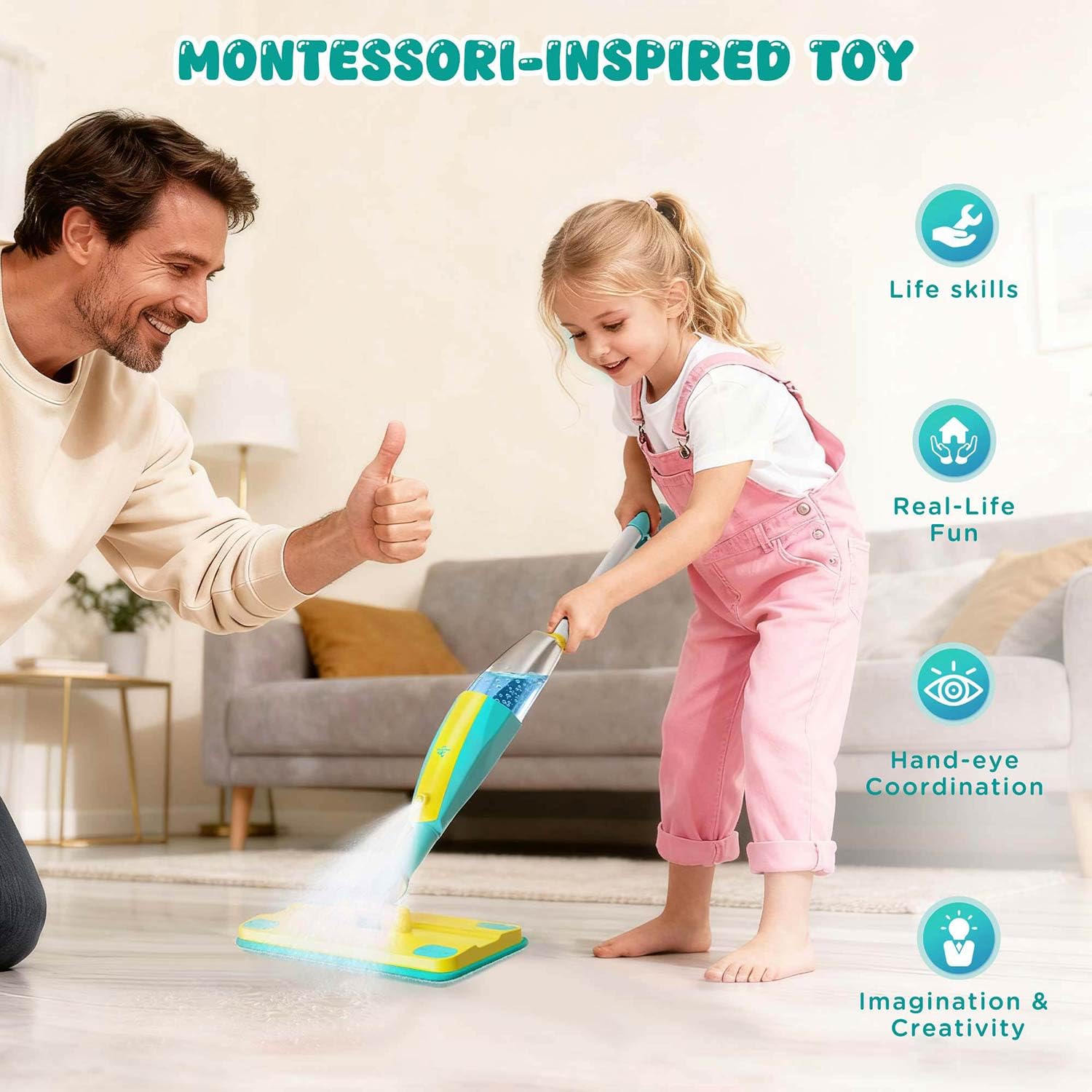 Non-toxic materials used in Pecarfam toddler cleaning toy for safety