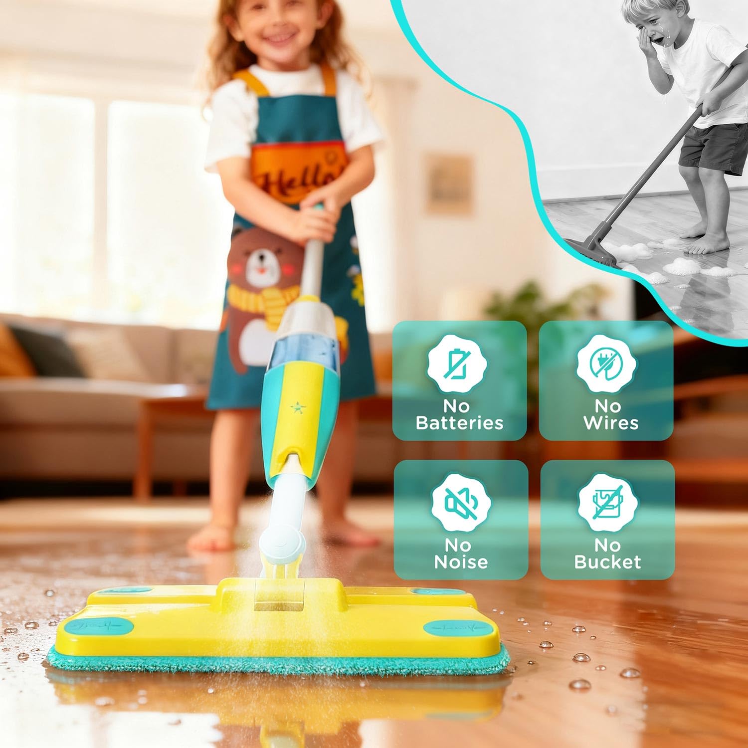 Kid-friendly apron from Pecarfam protects clothes during activities