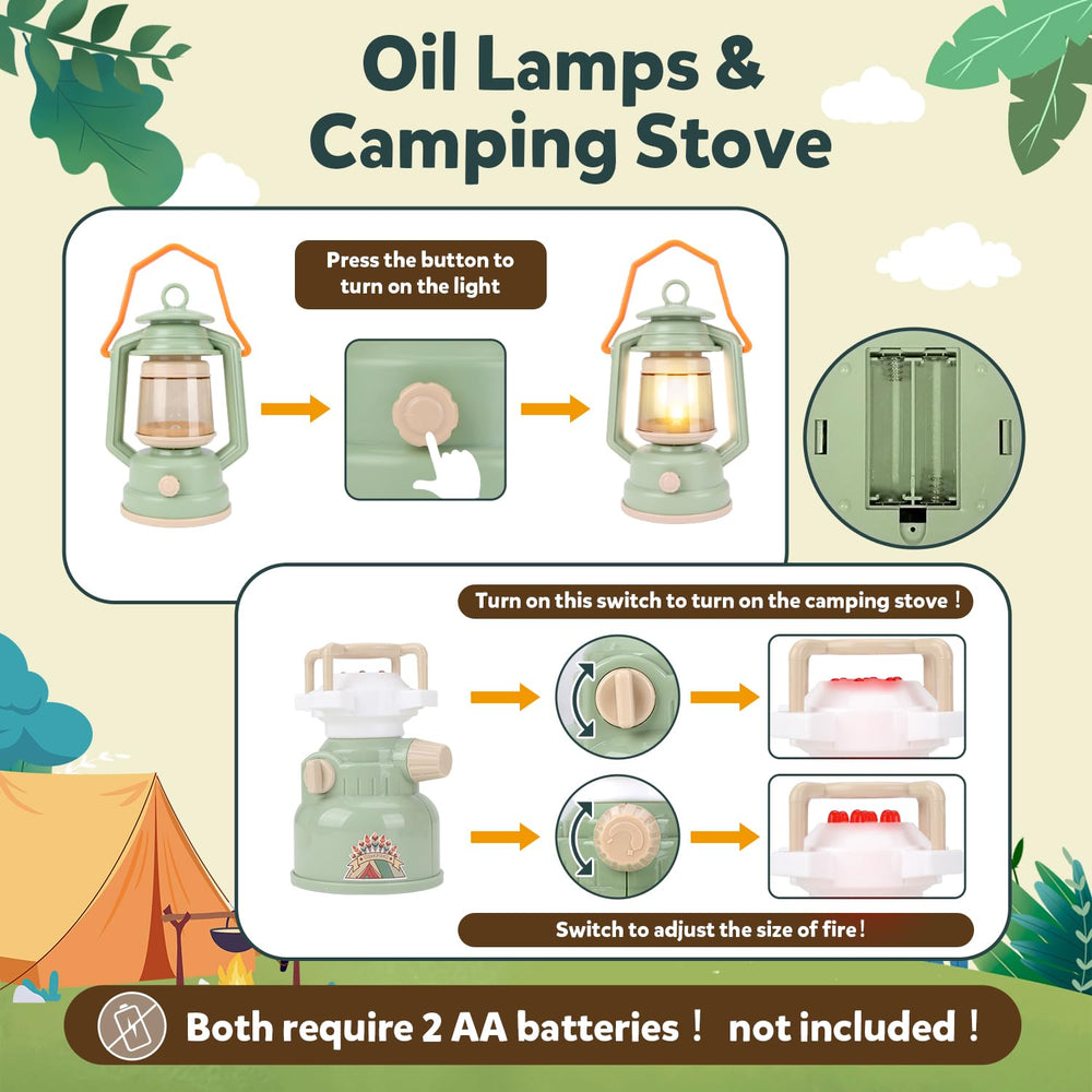 Portable play set supports indoor and outdoor use on trips.
