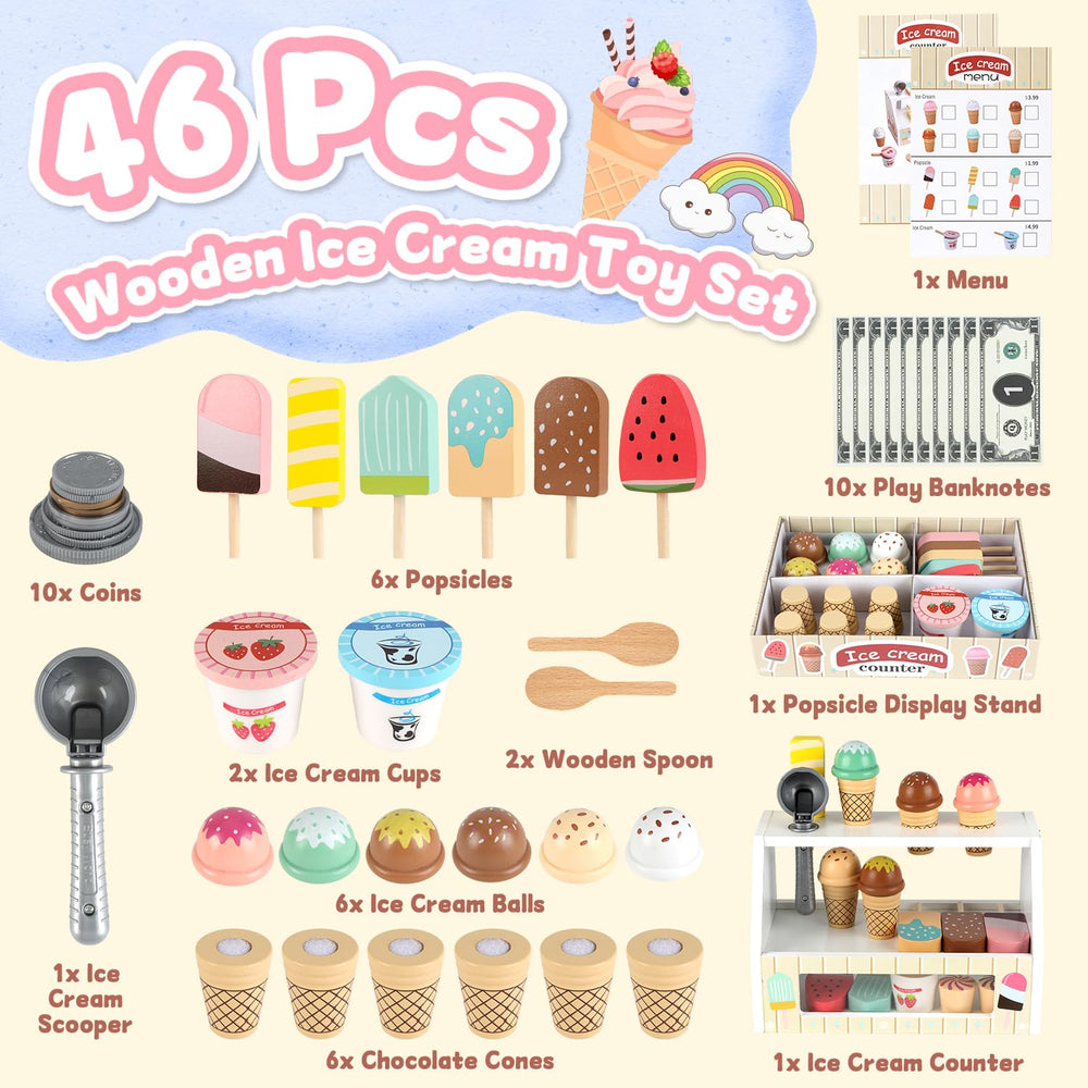 Peccera Wooden Ice Cream Cones for safe, durable pretend treats