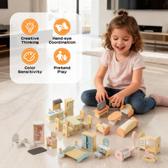 Peccvon 35PCS dollhouse figures adding family dynamics to stories
