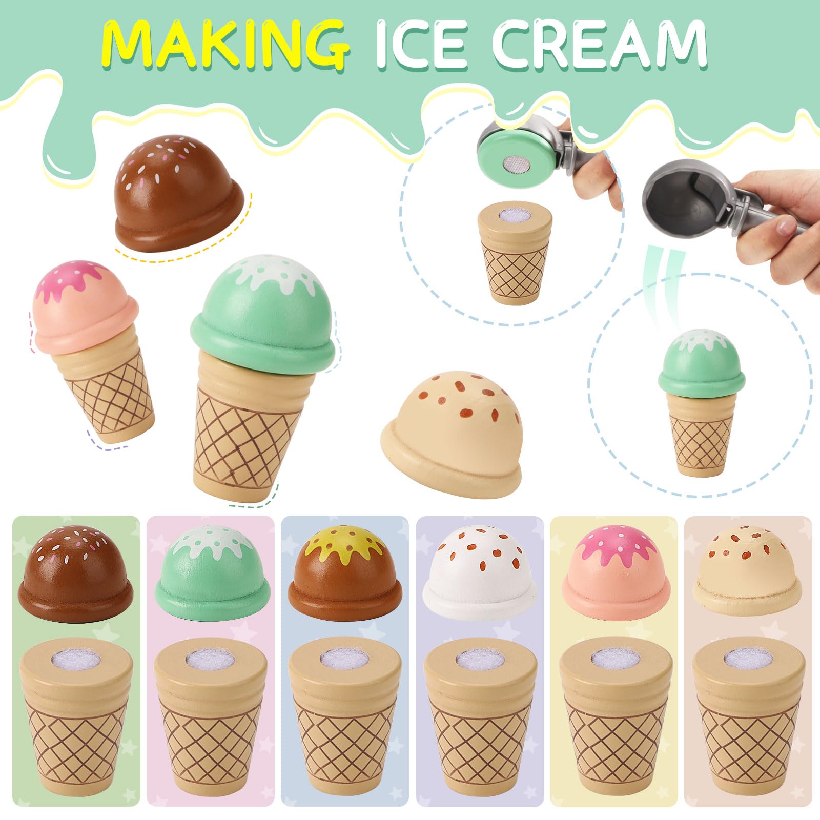 Peccvon wooden spoons boosting scooping accuracy during pretend service