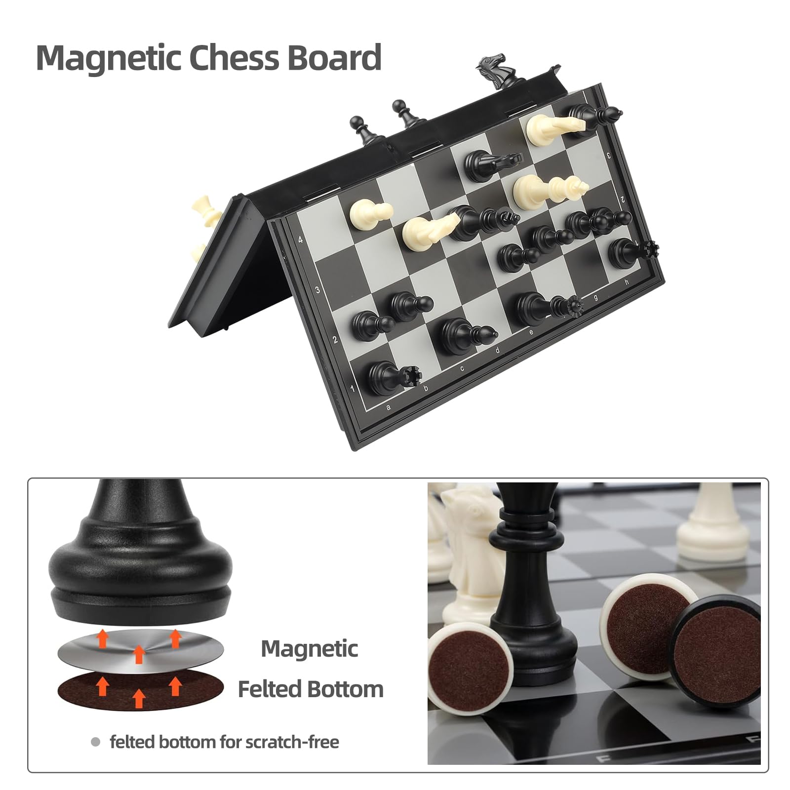 Pedolini folding travel chess board compact case for easy transport